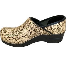 Sanita Black and Tan Patterned Clogs